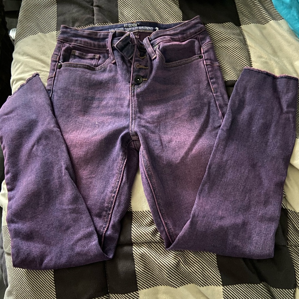 Purple hot topic skinny jeans